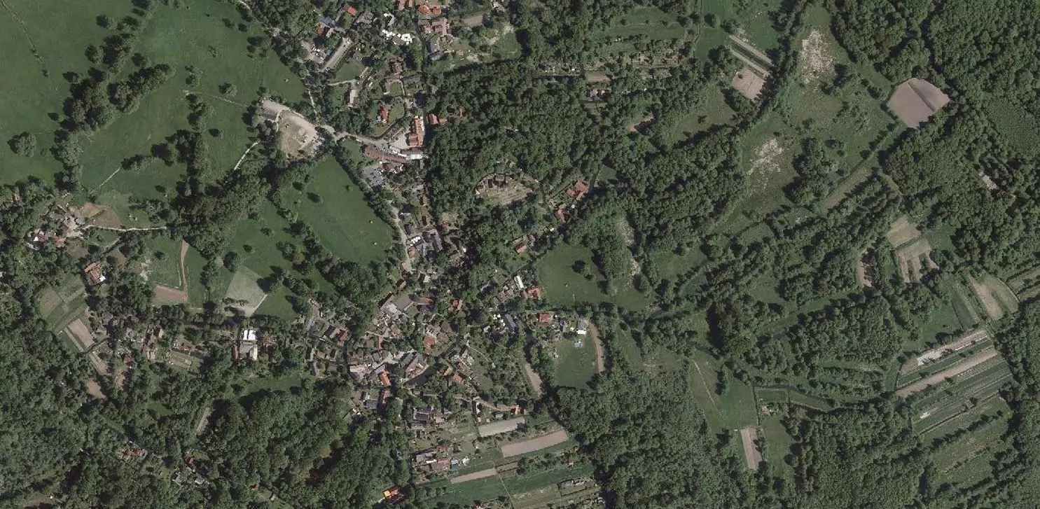 Luftbildaufnahme von Lehde aus dem Jahr 2018