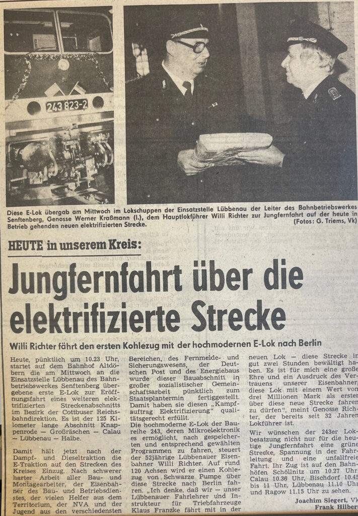 Eisenbahnererinnerungen – lübbenau und seine lokeinsatzstelle